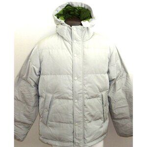 OOBE Brand Men's Kinsley Goose Down Hooded Jacket Belay Light Beige NWT